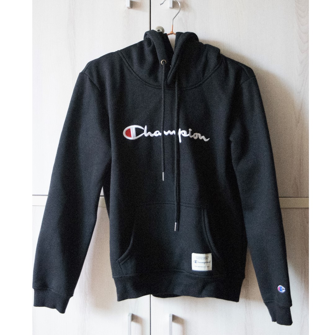 BLACK CHAMPION HOODIE (FAKE), Men's Tops Sets, Hoodies on Carousell