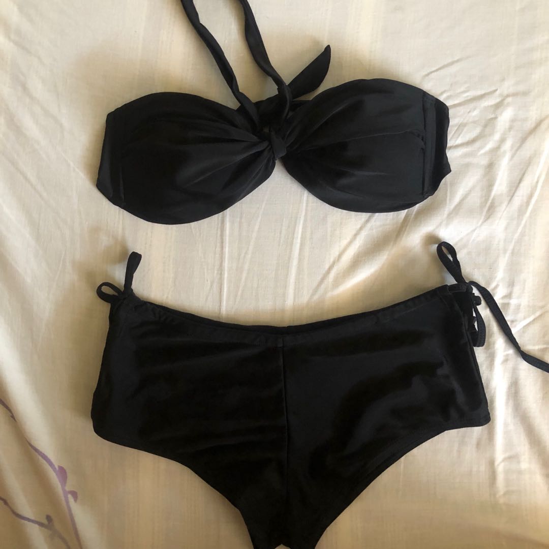 Black TwoPiece Swimsuit, Women's Fashion, Swimwear, Bikinis