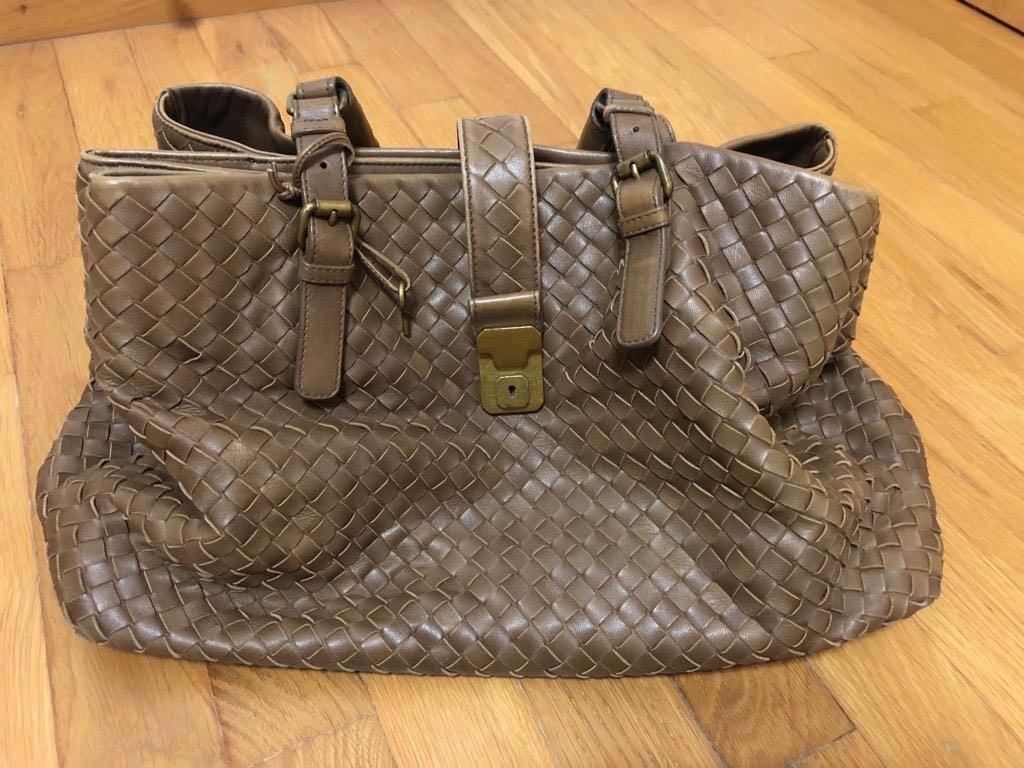 Bottega Veneta Intrecciato Large Roma Tote - Grey Totes, Handbags