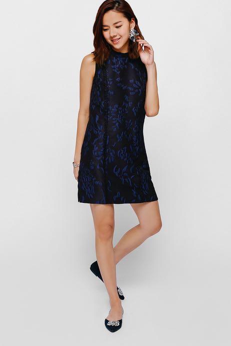 High neck jacquard dress Clearance