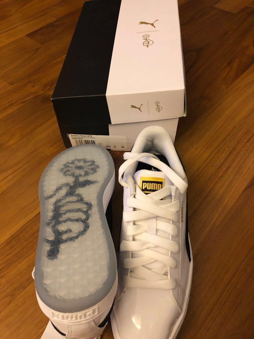 bts puma white shoes