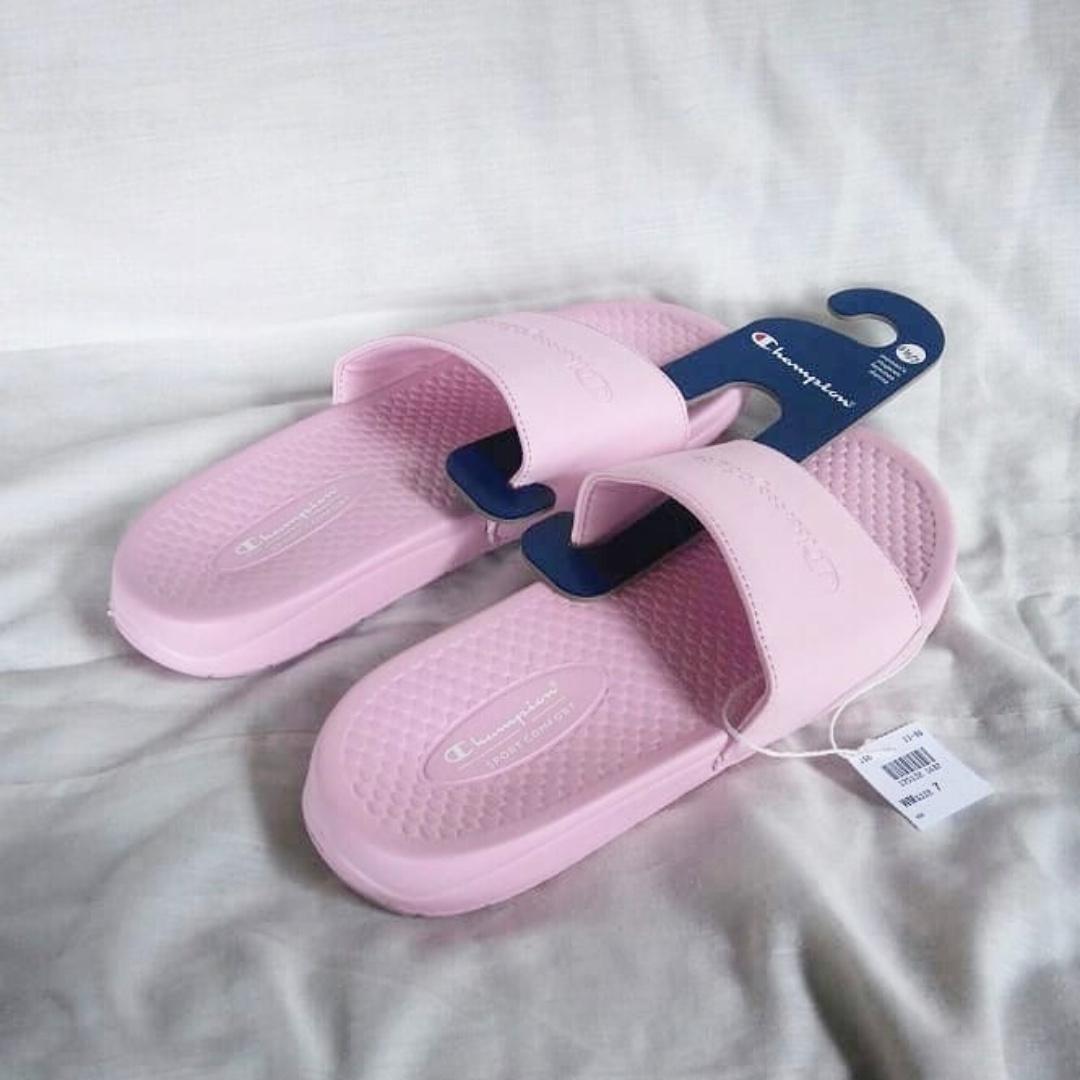 pink champion flip flops