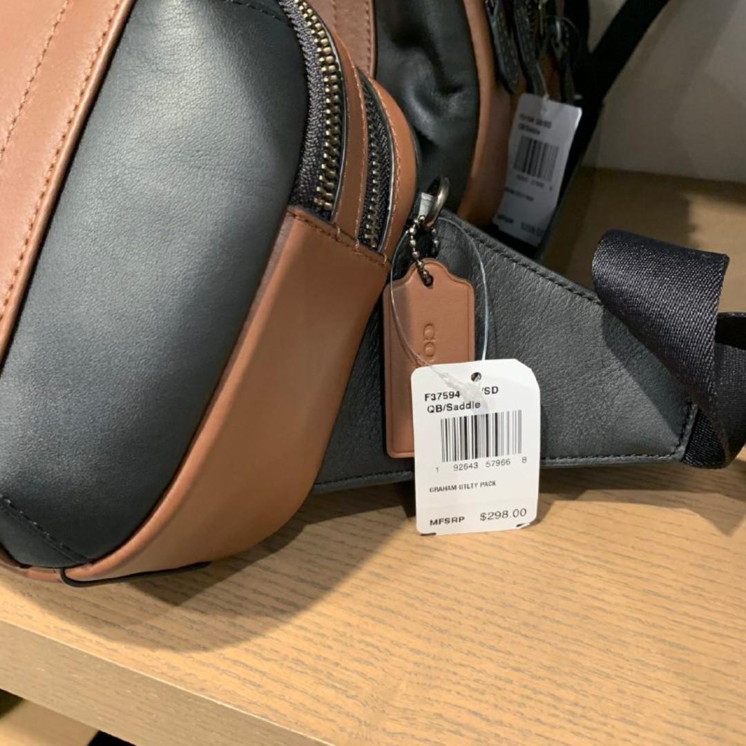 COACH GRAHAM UTILITY PACK COACH F37594 SADDLE BLACK ANTIQUE