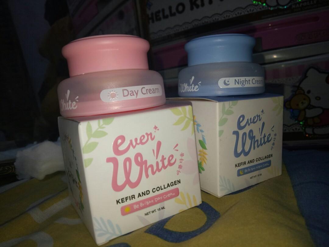Everwhit Cream Siang Malam Kesehatan Kecantikan Kulit Sabun Tubuh Di Carousell