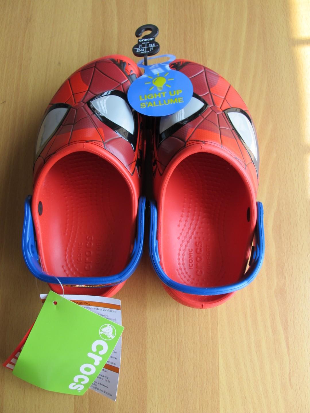 Crocs Kids Funlab Light Up Spiderman US Size J1 Babies Kids