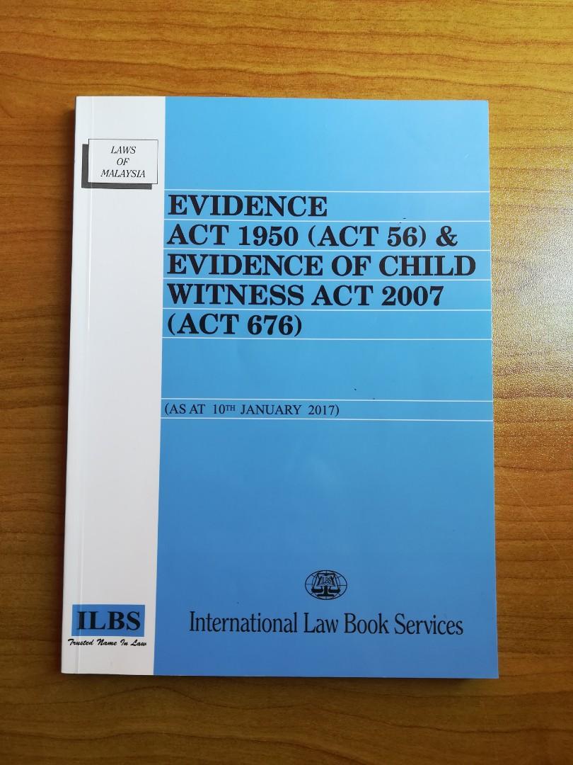 Evidence Act 1950 Evidence Of Child Witness Act 2007 Law Statute Textbooks On Carousell