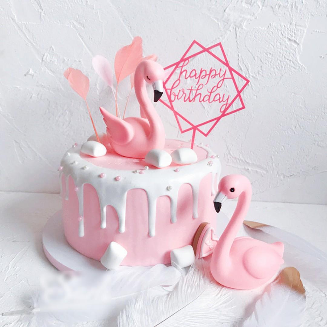 Flamingo Birthday Cake Topper Toppers Cupcake Decorating Design