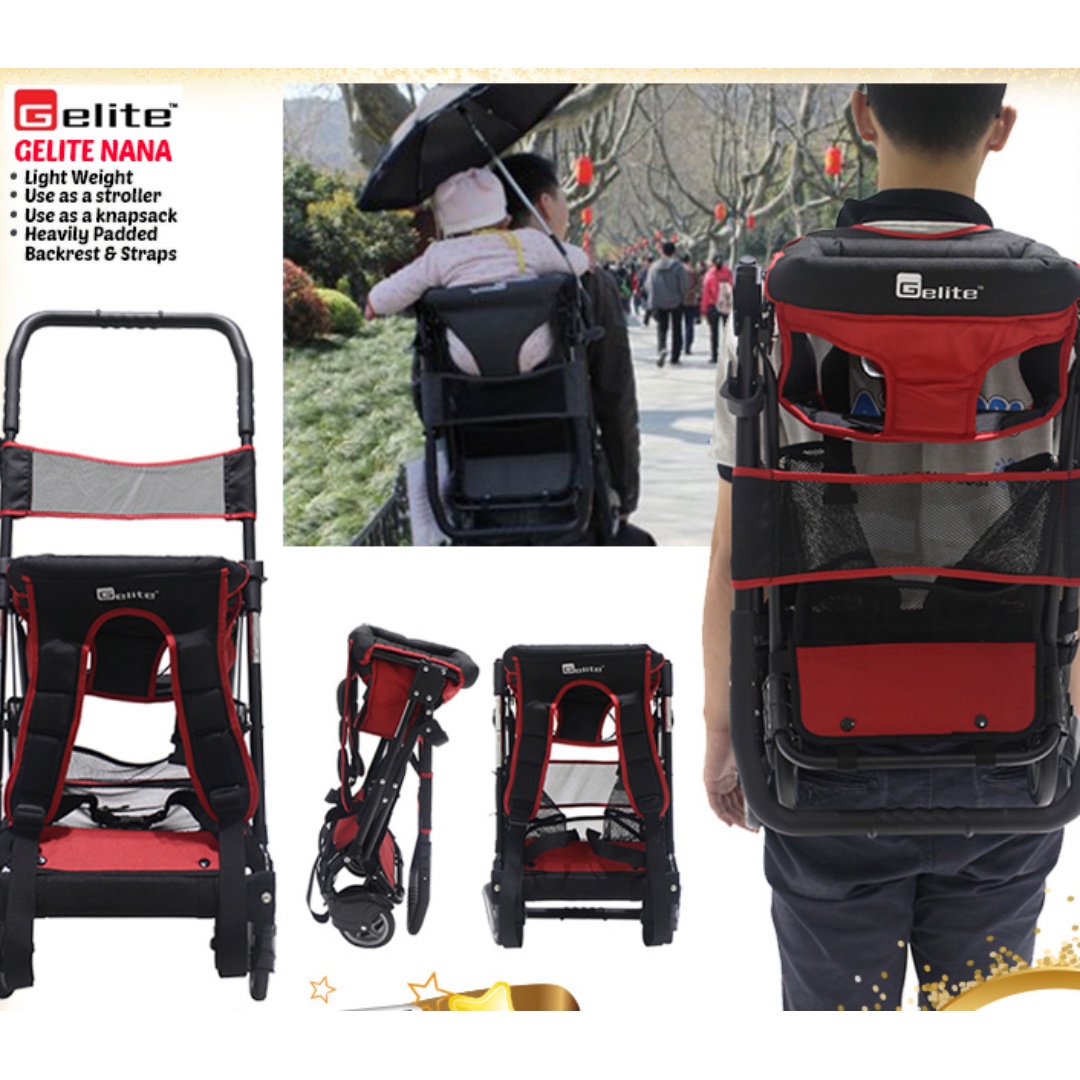 Gelite Stroller Lightweight 2 in 1 Knapsack Carrier Baby Stroller