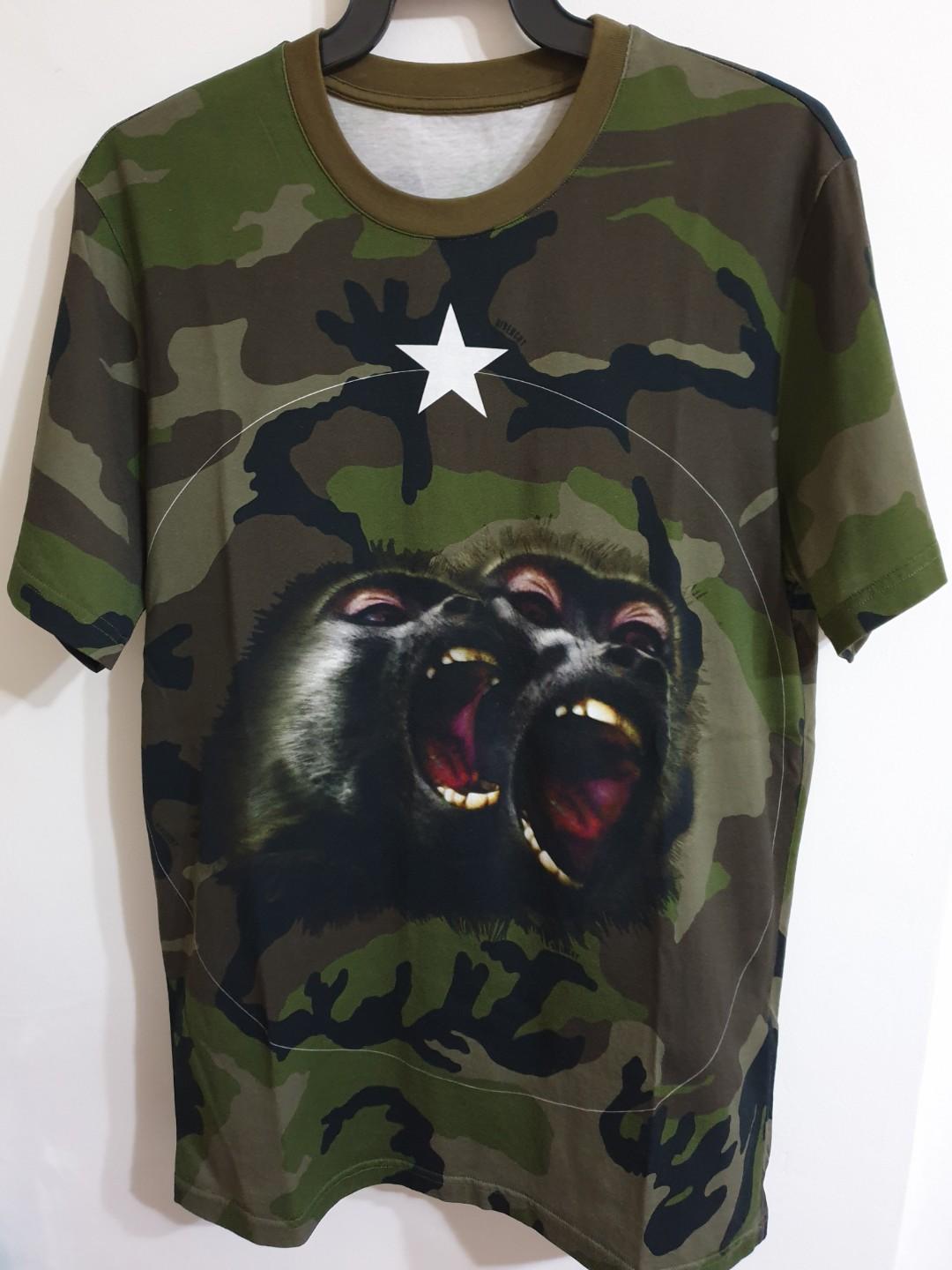 Givenchy camo 2025 monkey t shirt