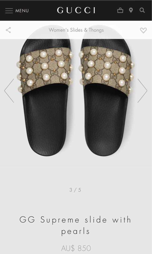 Gucci slides pearls best sale