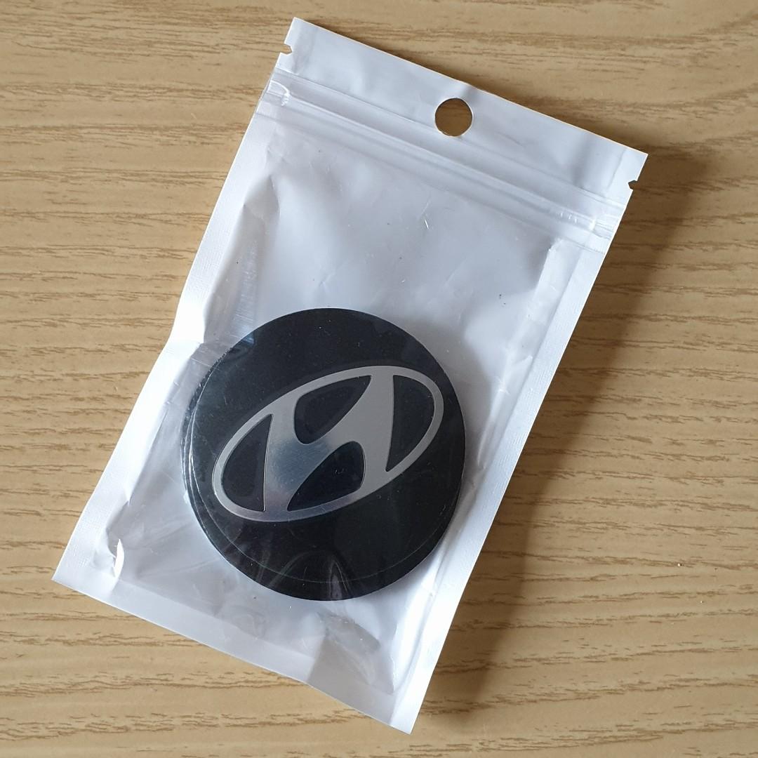 Universal Hyundai Logo Aluminium Centre Cap Decal Emblem Sticker For Sports Rim Hub Cap And Wheel Cover 56mm Black 4 Pieces Bnib New Unused Car Accessories Tyres Rims On Carousell