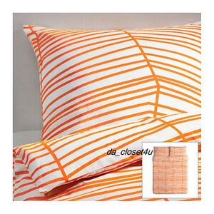 Ikea Quilt Cover White Orange With 4 Pillowcase Set Furniture