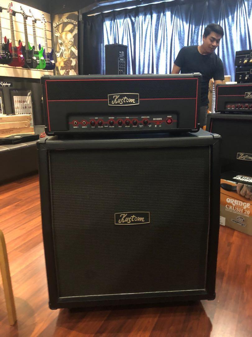 Kustom Cabinet Amp Kg 412 4x12 240w Guitar Speaker Kg100fxh Head
