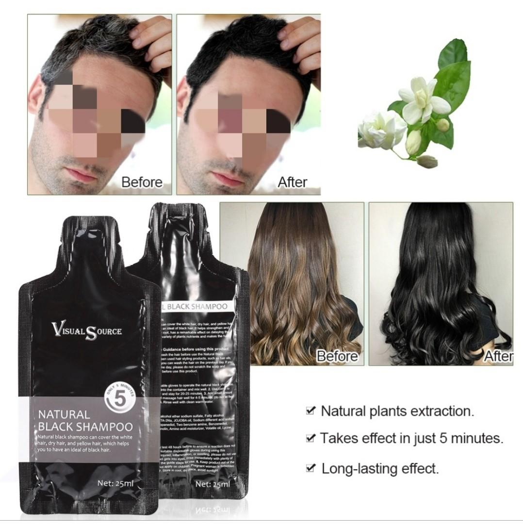 Natural Black Hair Shampoo For White Hair Removal Hair Dye 25ml