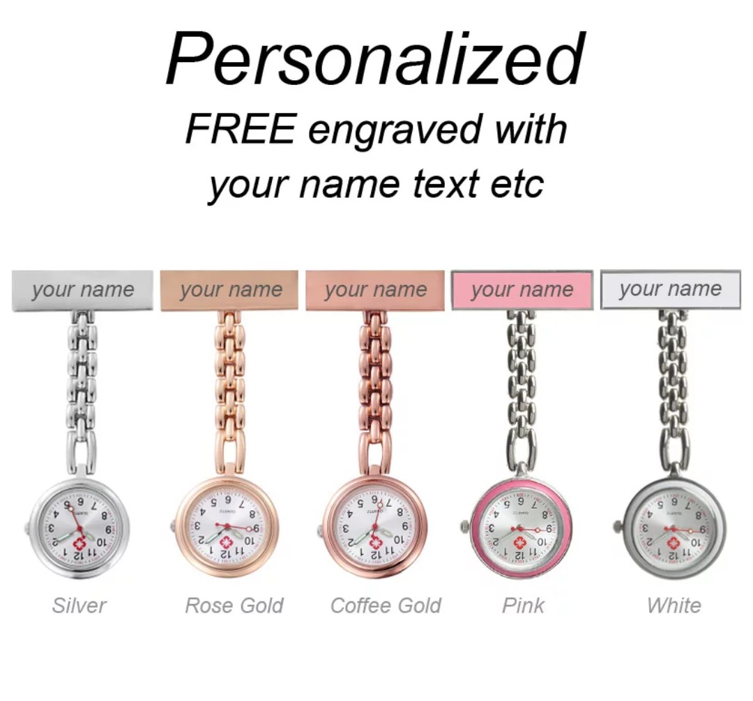 Nurses Custom Name Pocket Watch, Women's Fashion, Jewelry & Organisers, Brooches on Carousell