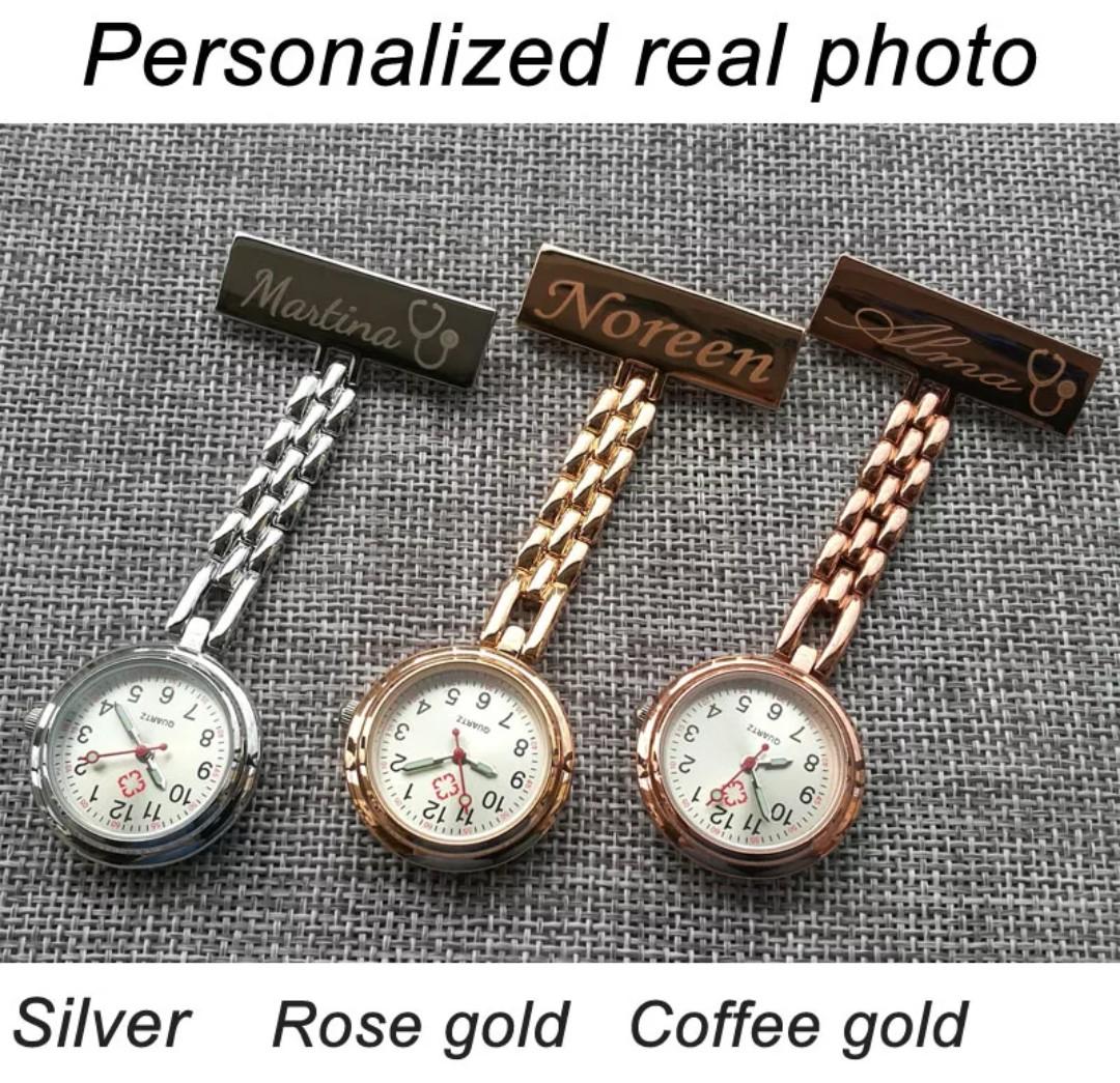 Nurses Custom Name Pocket Watch, Women's Fashion, Jewelry & Organisers, Brooches on Carousell