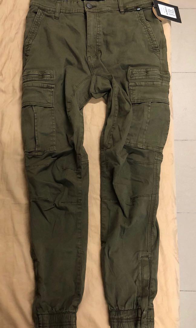 olive green cargo joggers