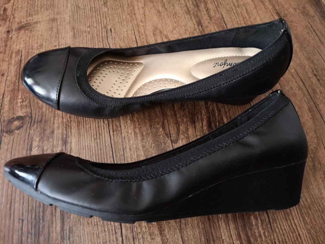 Payless Dexflex Comfort Womens Black Doll Shoes with Mini Heels and Garterized, Women's Fashion 