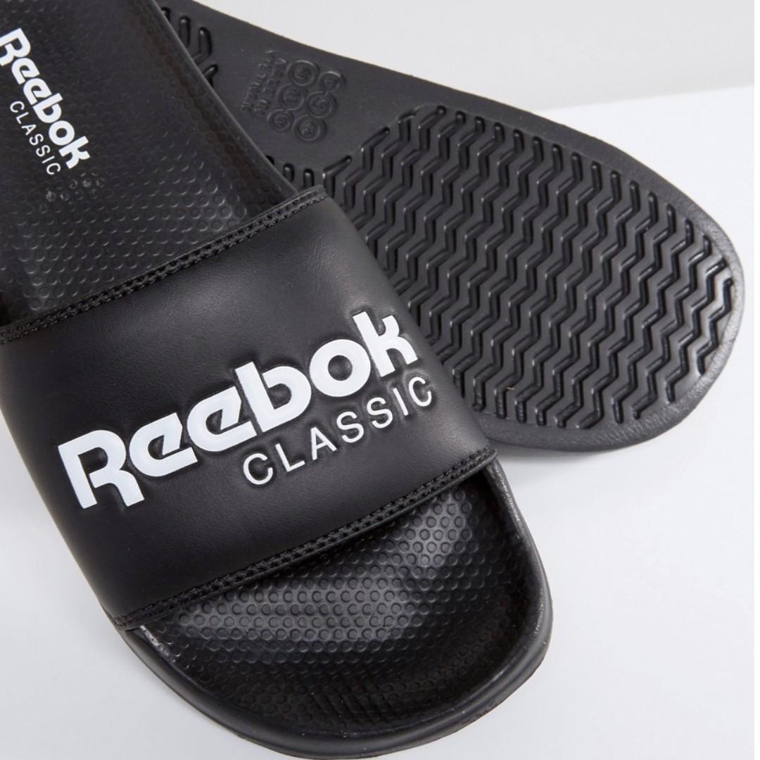 reebok sliders black
