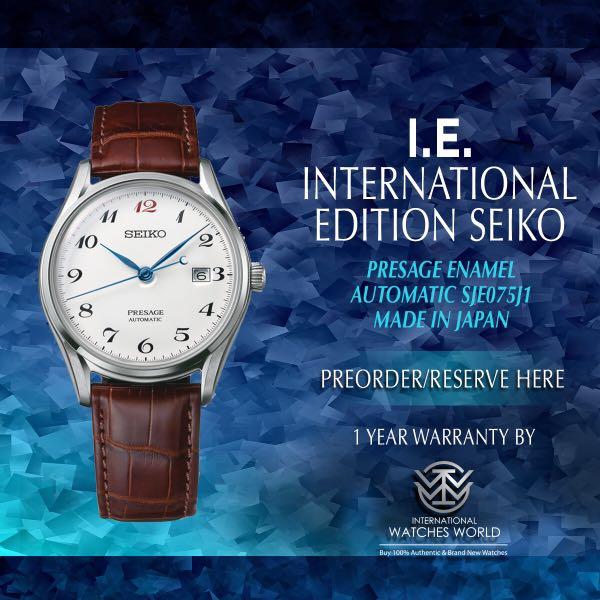 SEIKO INTERNATIONAL EDITION PRESAGE AUTOMATIC ENAMEL DIAL WHITE SJE075J1,  Men's Fashion, Watches & Accessories, Watches on Carousell