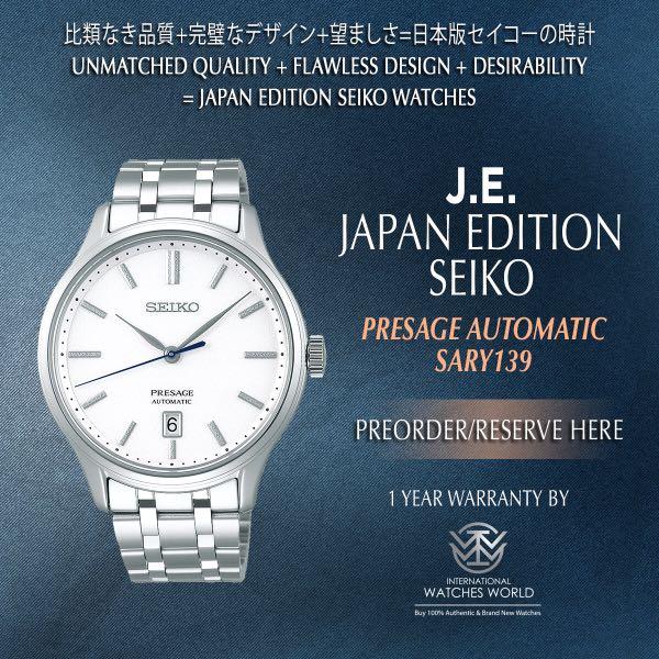 SEIKO JAPAN EDITION PRESAGE AUTOMATIC CLASSIC SARY139 WHITE DIAL, Men's  Fashion, Watches & Accessories, Watches on Carousell