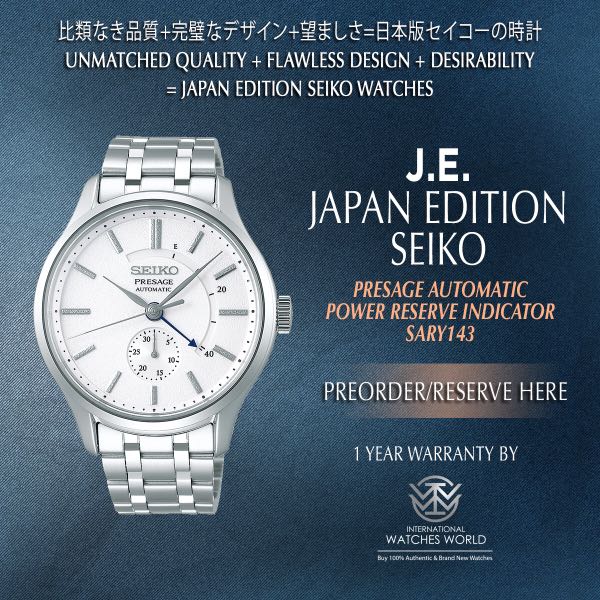 SEIKO JAPAN EDITION PRESAGE AUTOMATIC POWER RESERVE SARY143 WHITE EDITION,  Mobile Phones & Gadgets, Wearables & Smart Watches on Carousell