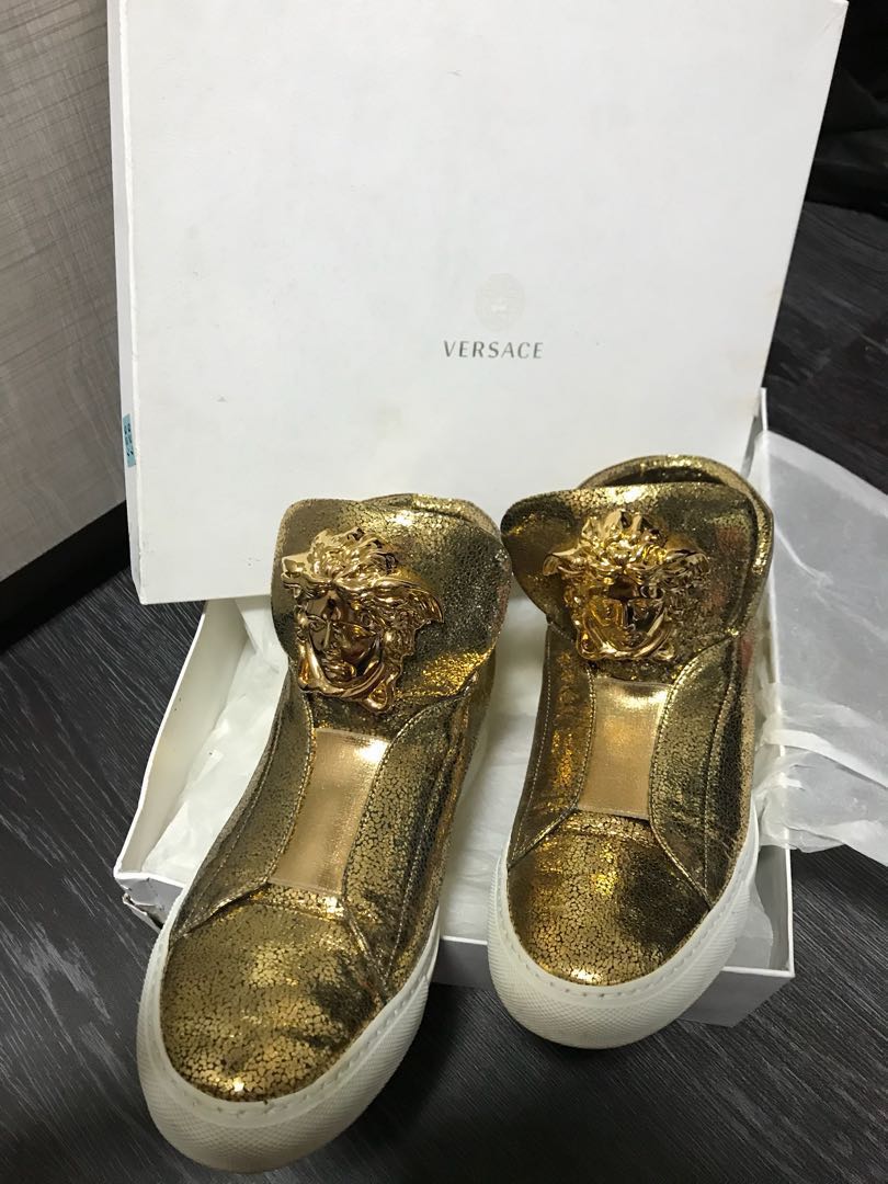 versace gold medusa shoes