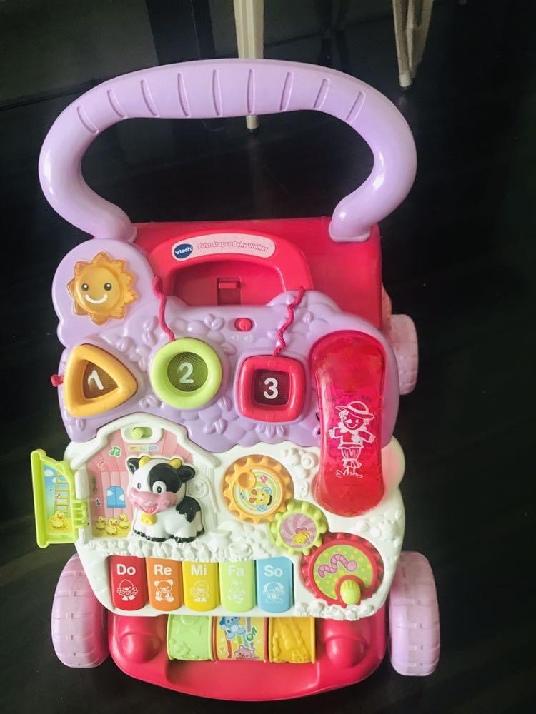 vtech stroll & discover activity walker pink