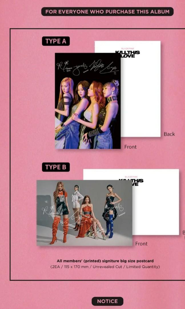 Wtb Ktown4u Kill This Love Blackpink Photocard Entertainment K Wave On Carousell