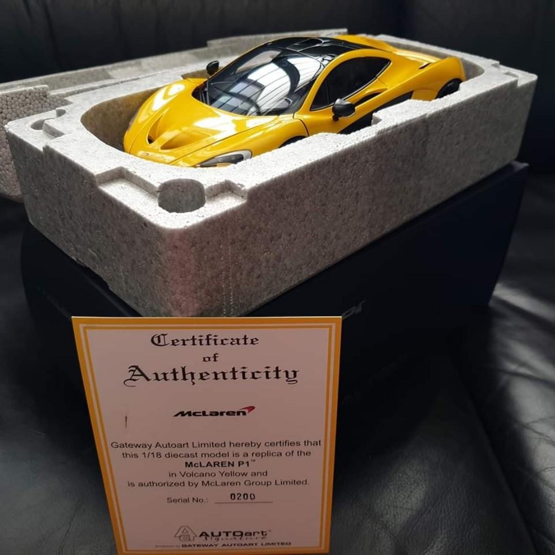 1 18 Autoart Mclaren P1 Volcano Yellow Toys Games Others On