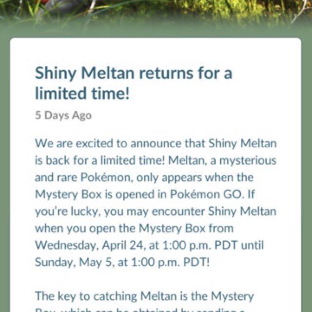 Shiny Meltan Returns: April 24 - May 5!