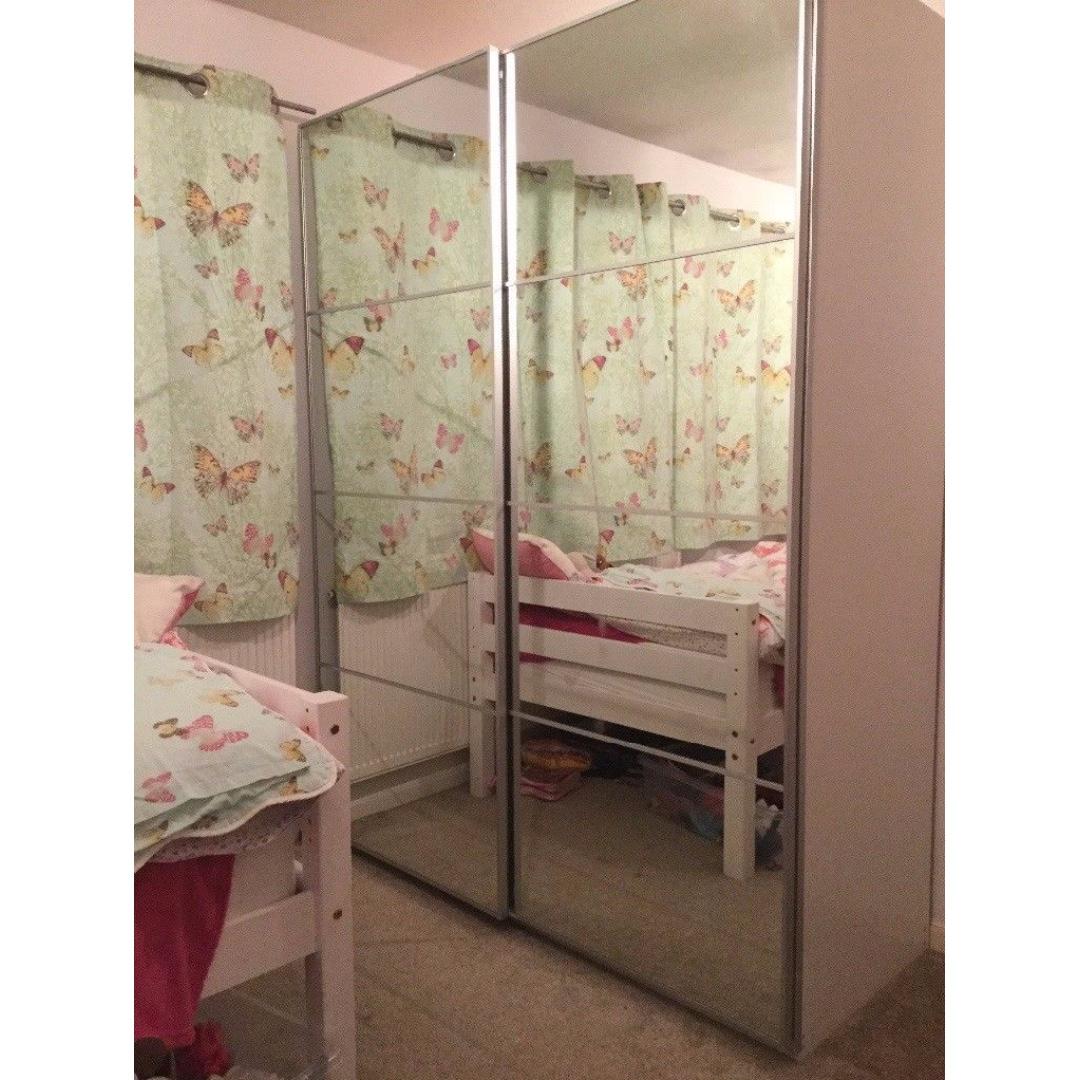 2x Ikea Pax Wardrobes With Full Mirrored Doors For Sale Furniture