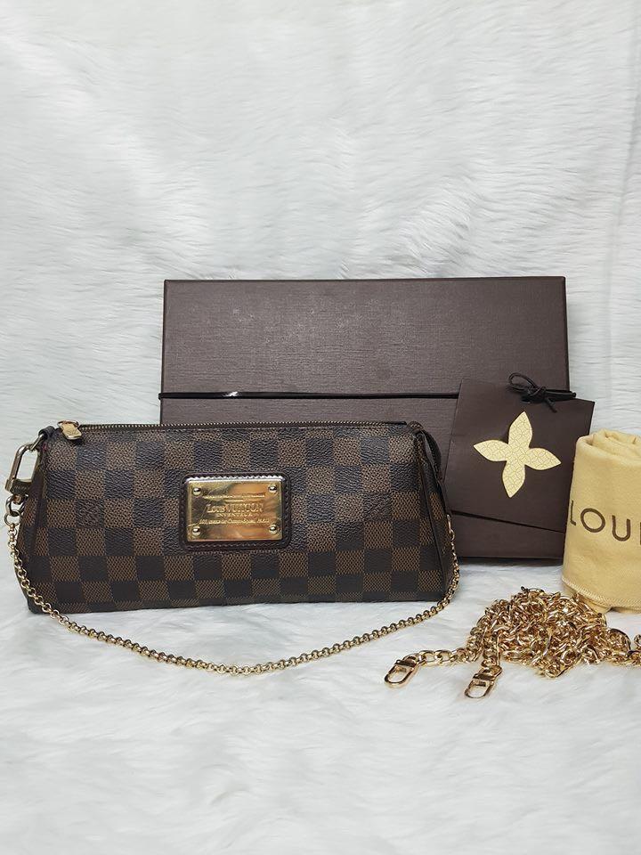 Louis Vuitton Eva Clutch Damier Ebene Bag, Luxury, Bags & Wallets on  Carousell