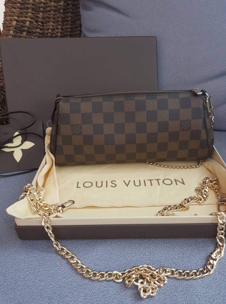 Authentic Louis Vuitton Damier Canvas Eva Clutch Handbag Article: N55213  Made in France, Accessorising - Brand Name / Designer Handbags For Carry &  Wear Sha…