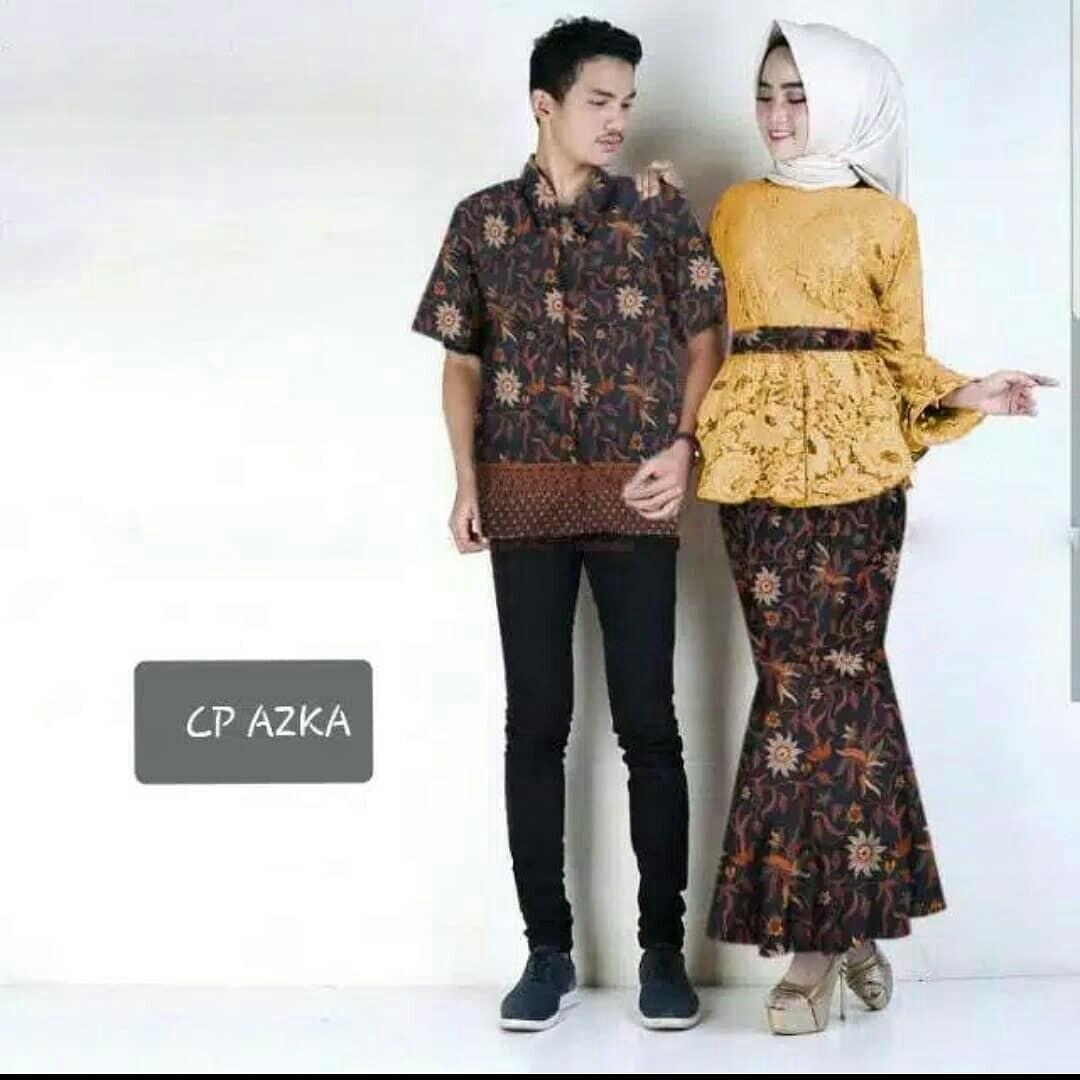 Batik Couple Kebaya Brokat Muslim Pria Wanita Womens