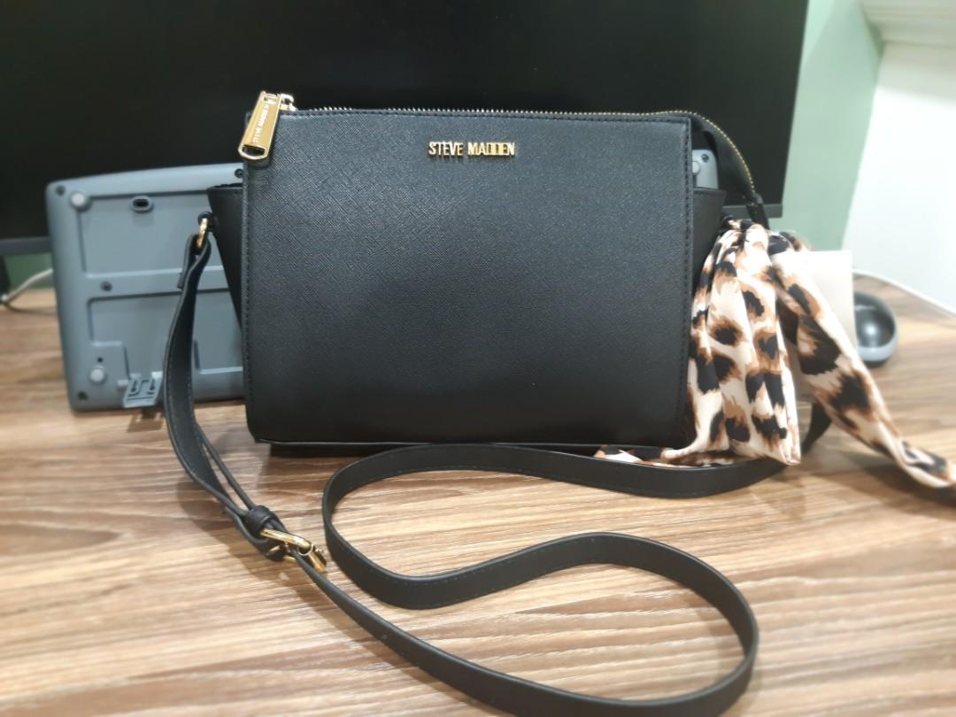 Steve madden black sling bag sales