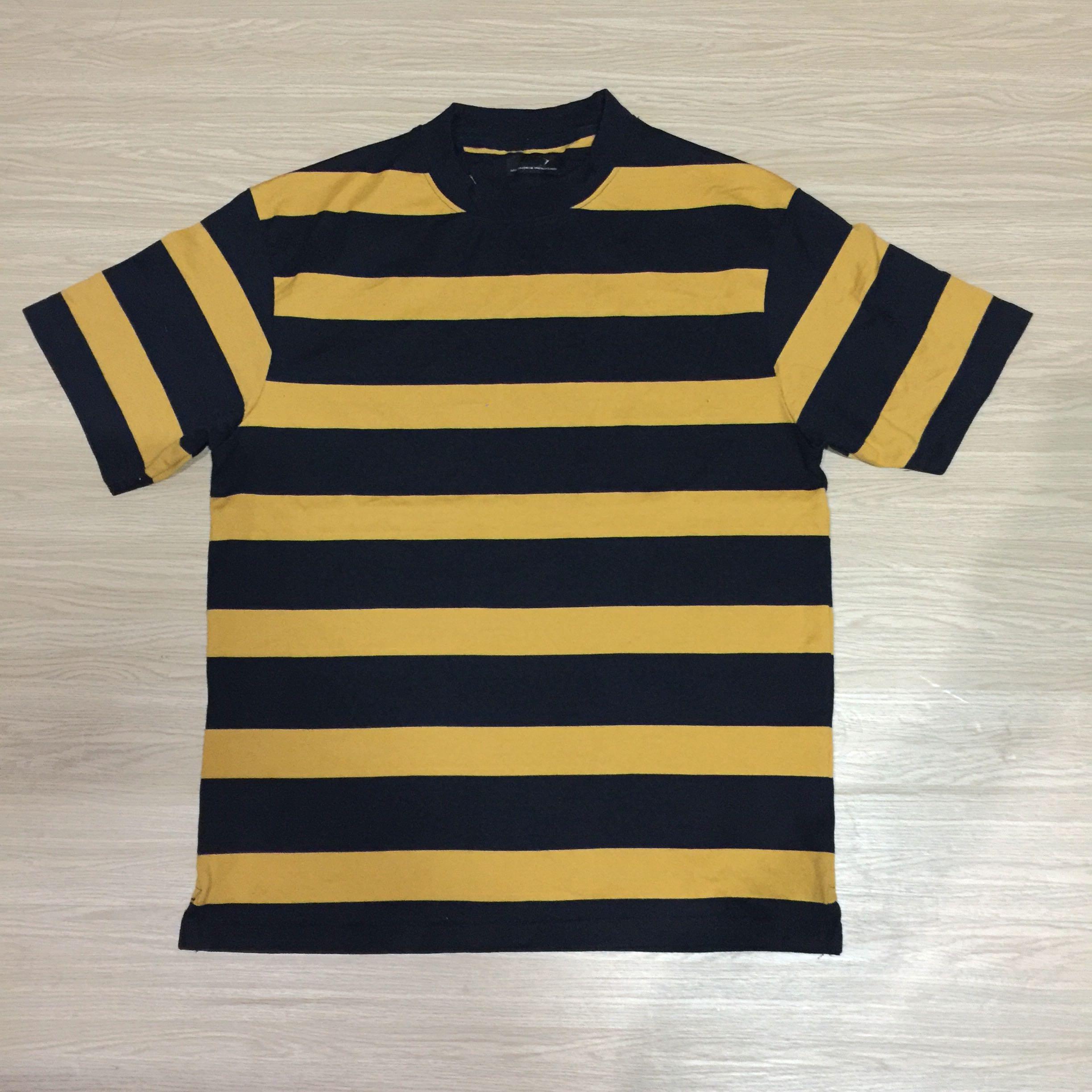 BNEW Zara Man Blue \u0026 Yellow Stripes T 