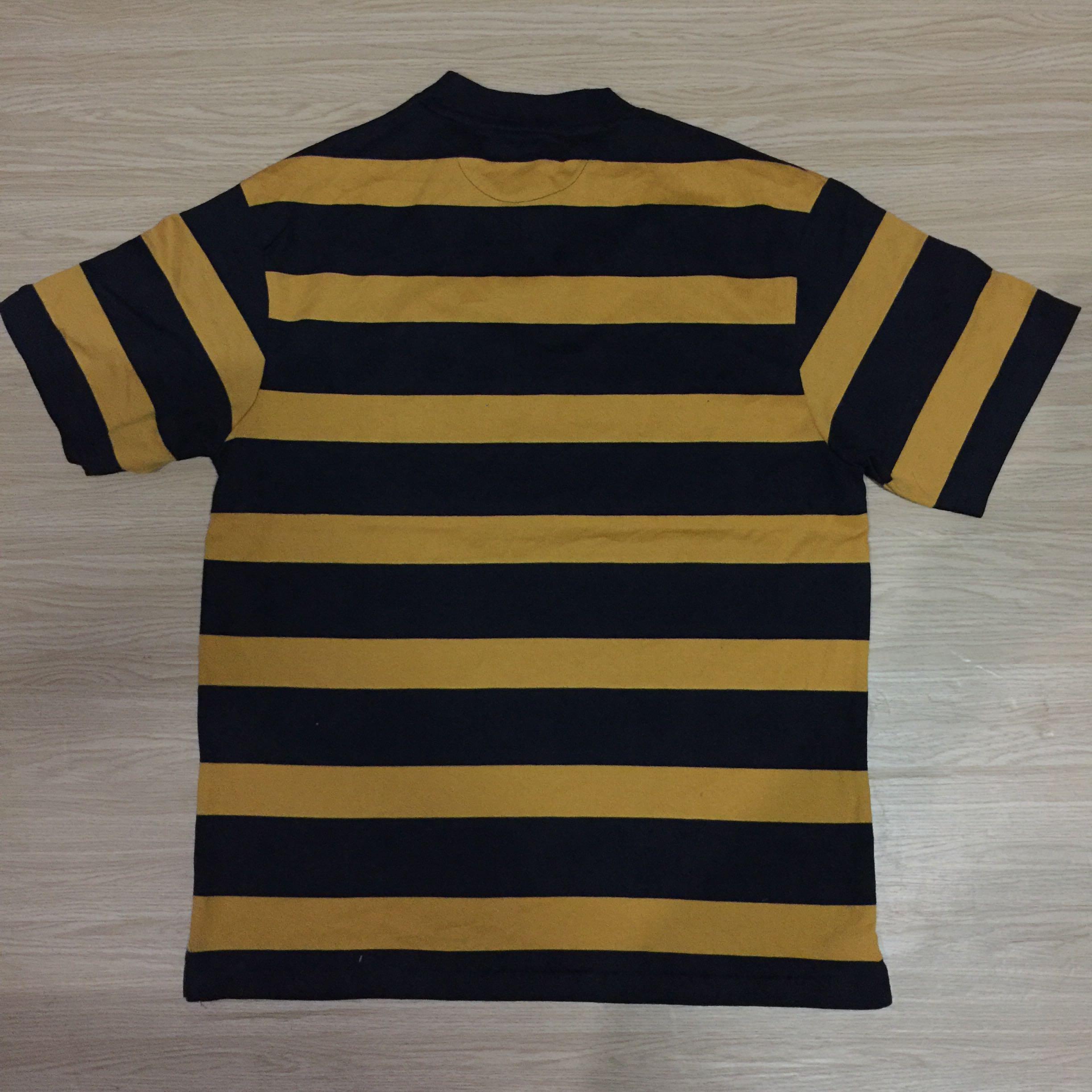 Blue and yellow outlet striped t shirt