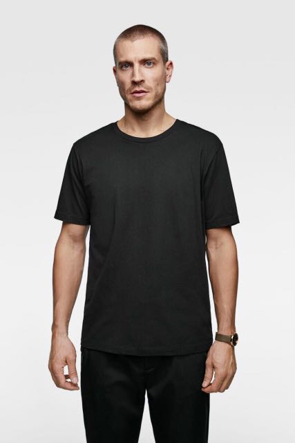 Zara basic black t shirt clearance