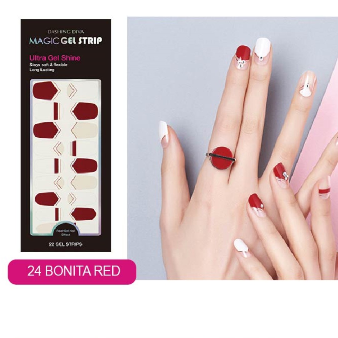 Last Piece Bonita Red Dashing Diva Magic Press Gel Strip Nail Sticker Polish Gelish Health Beauty Hand Foot Care On Carousell