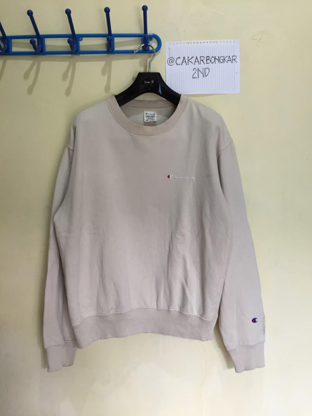 Crewneck Champion Miniscript Logo Cream