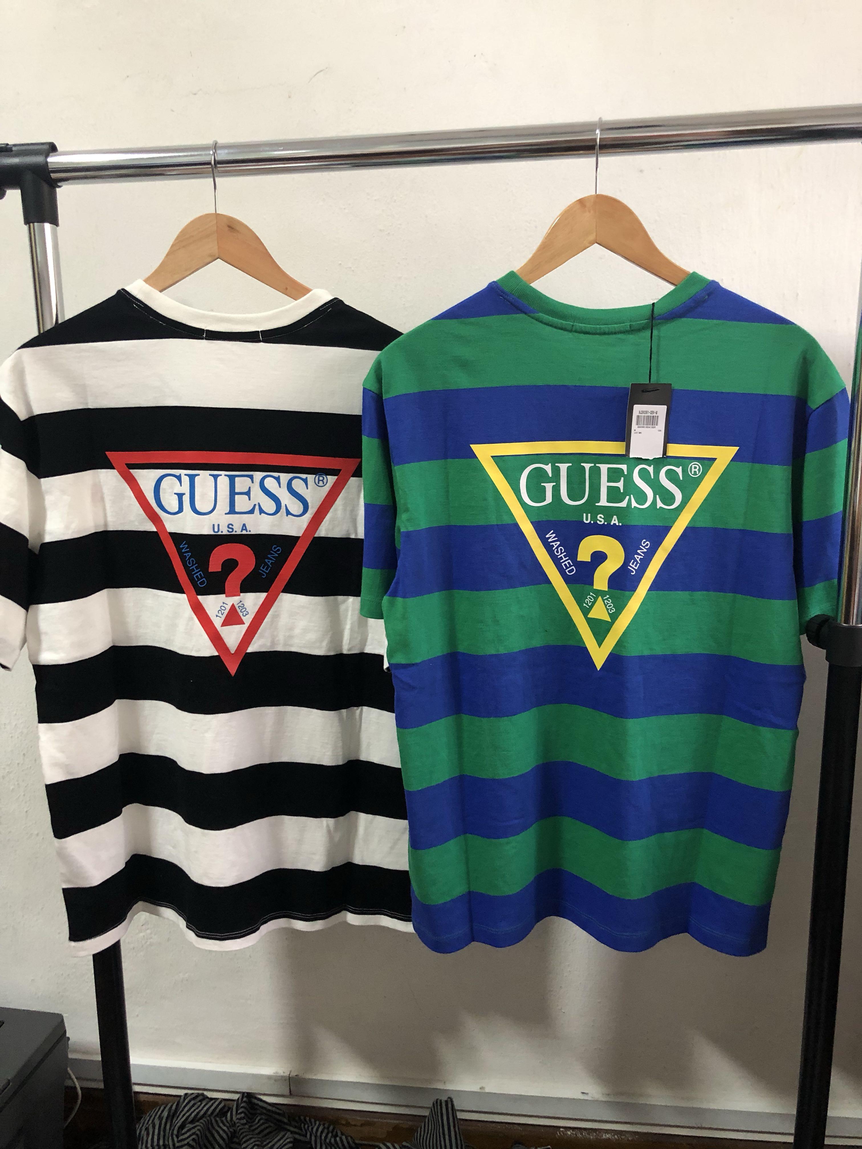 Guess Japan Stripes Triangle Logo Men S Fashion Clothes Tops On