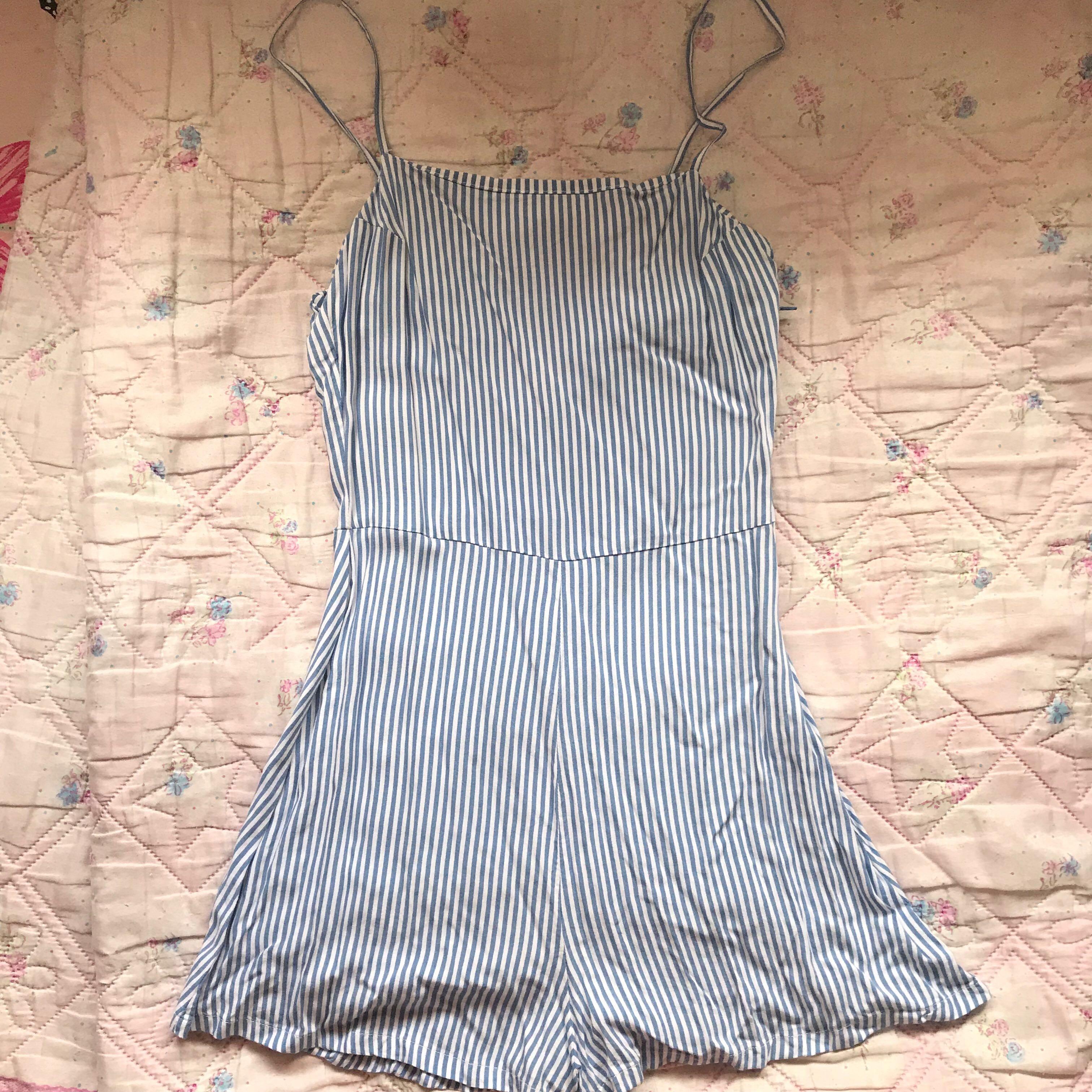 h&m striped romper