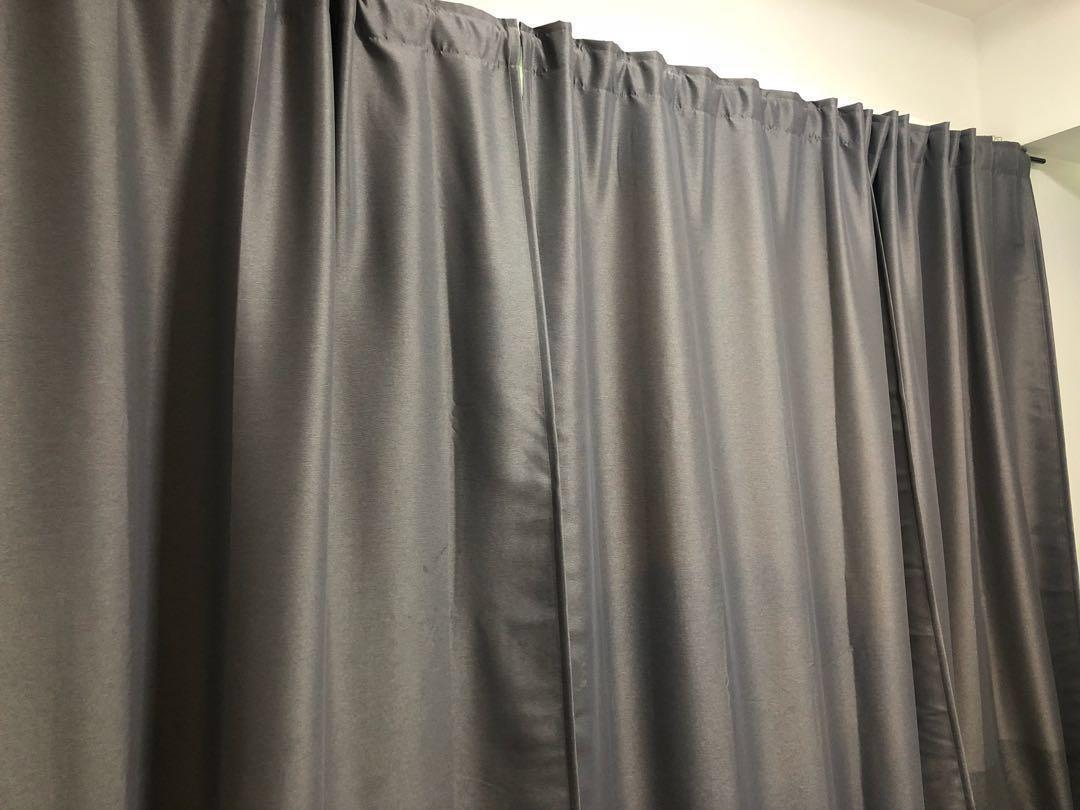 Ikea Marjun Black Out Curtains Grey Furniture Others On Carousell