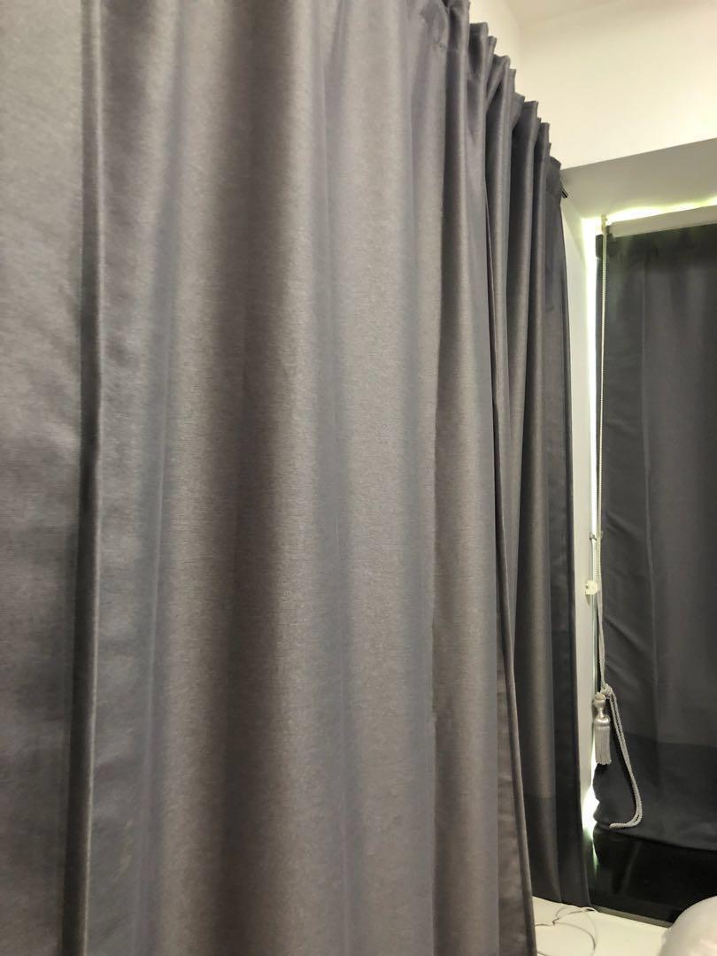 Ikea Marjun Black Out Curtains Grey Furniture Others On Carousell