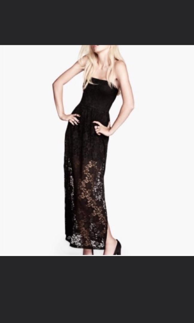 NWOT H&M Black Maxi Lace Tube Dress Size M/10, Women's Fashion, Tops, Sleeveless on Carousell NWOT H&M Black Maxi Lace Tube Dress Size M/10, Women's Fashion, Tops, Sleeveless on Carousell