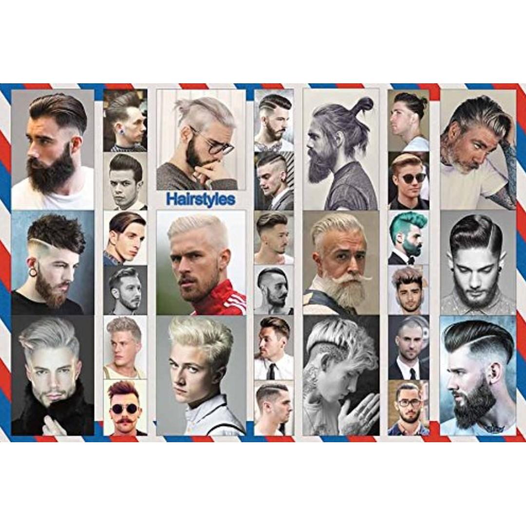 Poster Haircut Vintage Retro Styles Guide For Barber Salon Shop