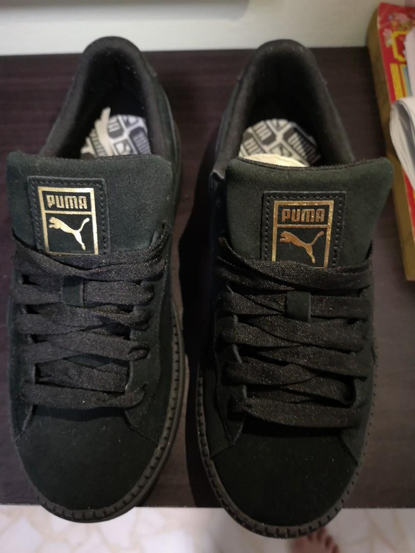 puma suede black size 5