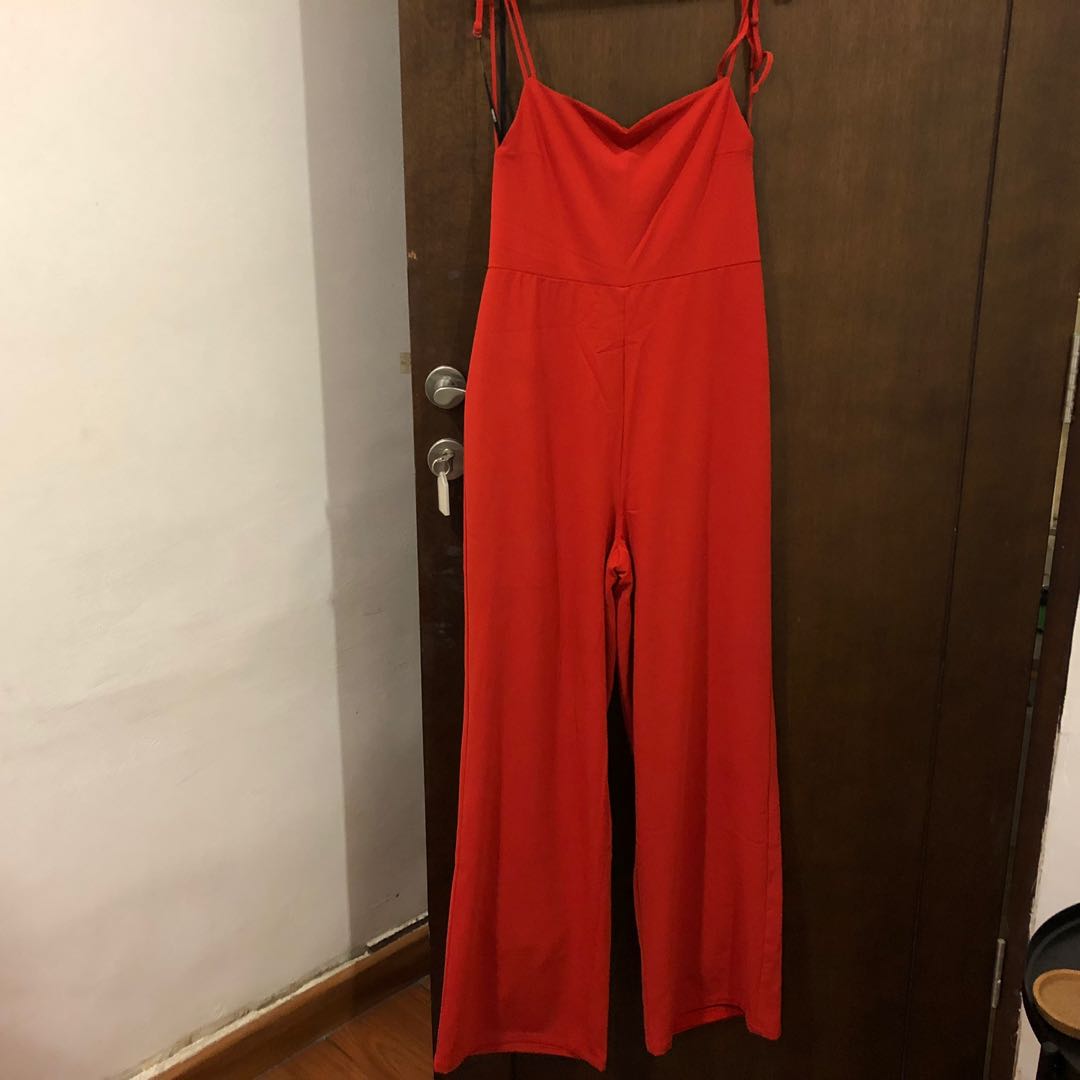 red jumpsuit women's clothing