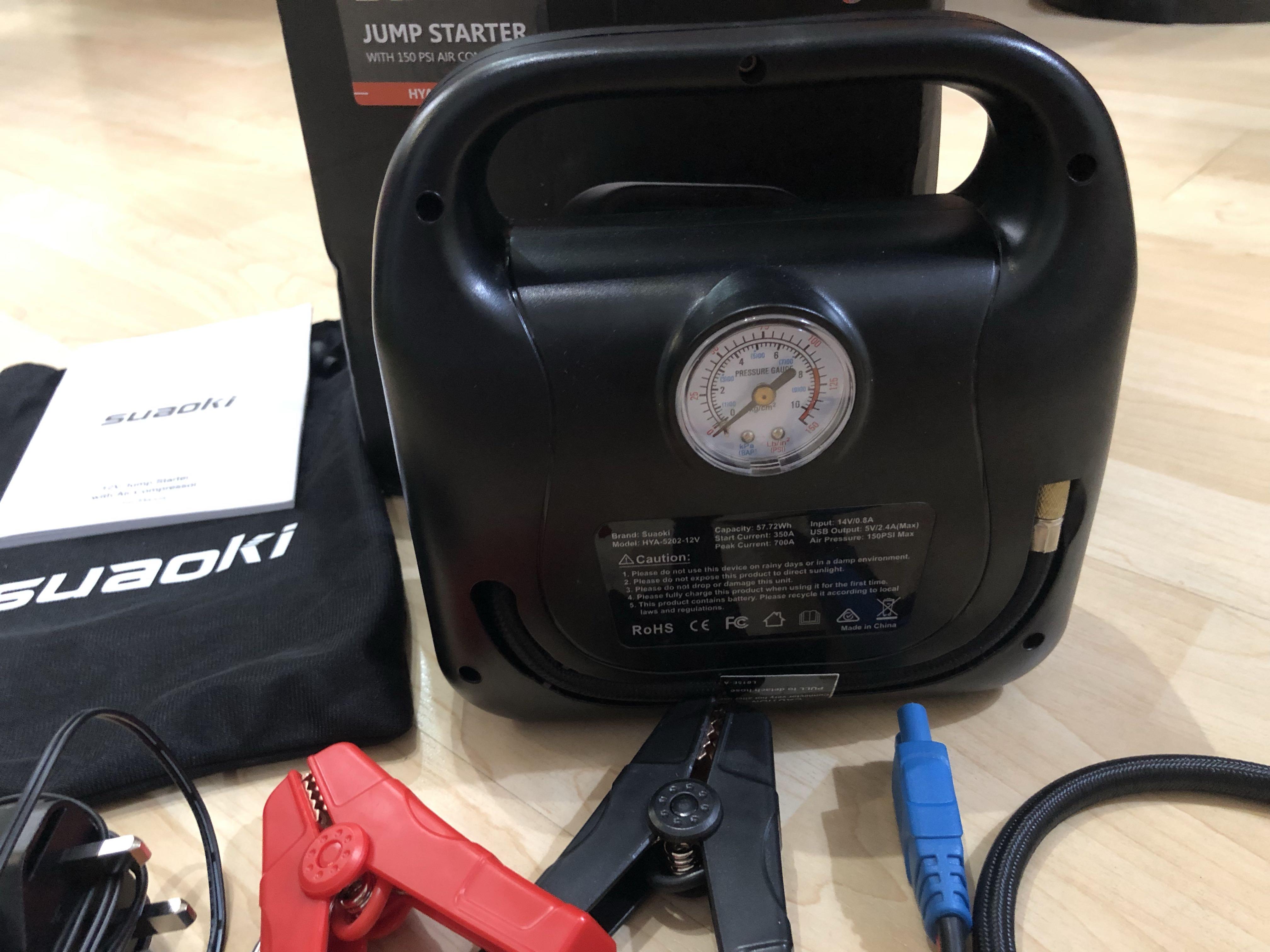 Suaoki jump starter with 150PSI air compressors , Car Accessories